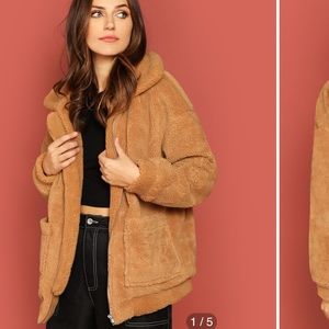 oversized teddy sherpa jacket